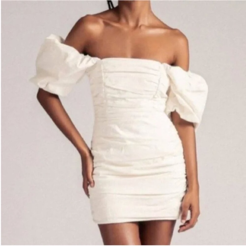 Meshki White Off-Shoulder Mini Dress size S